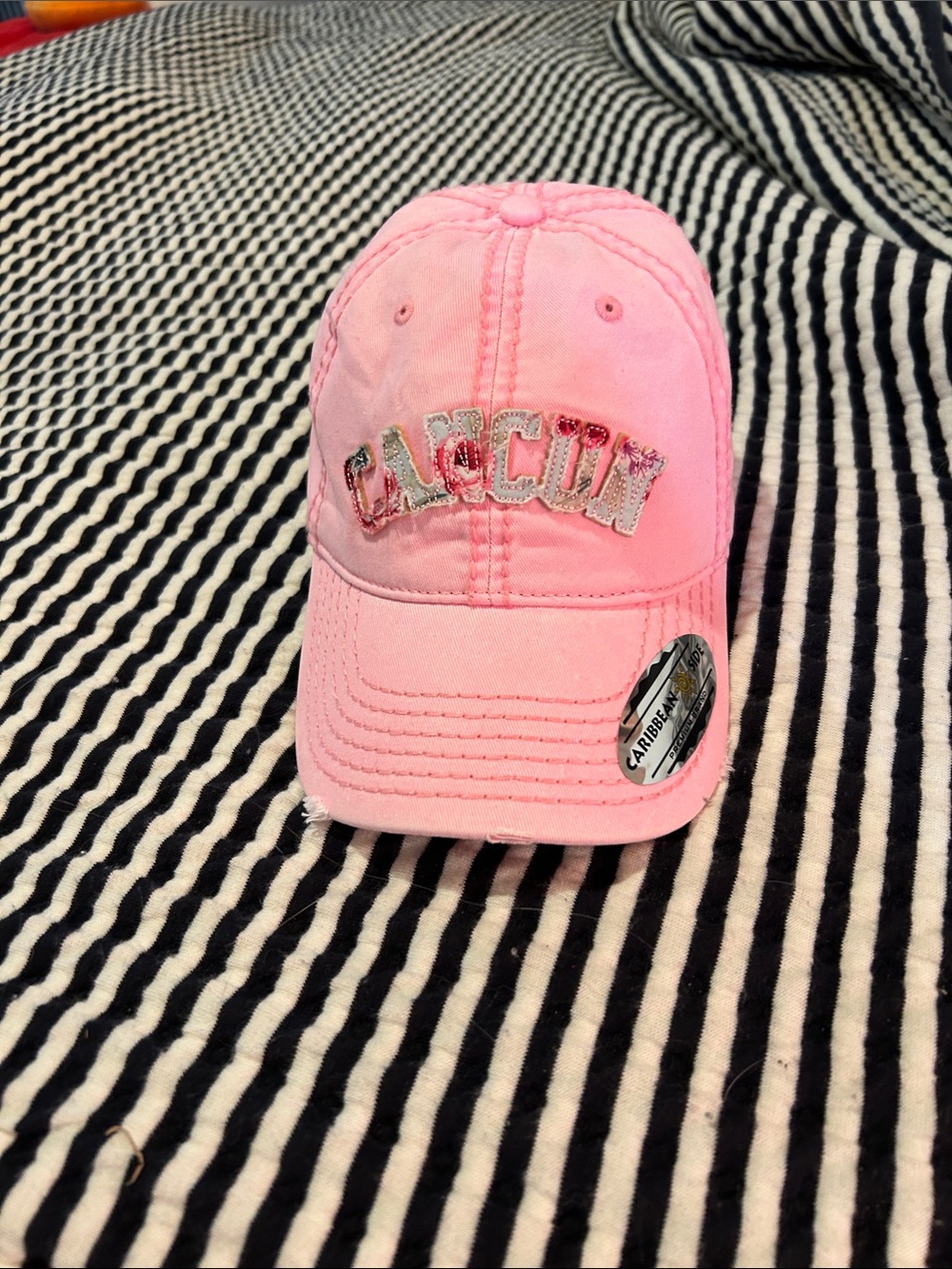 Pink Cancun Embroidered Cap for Women